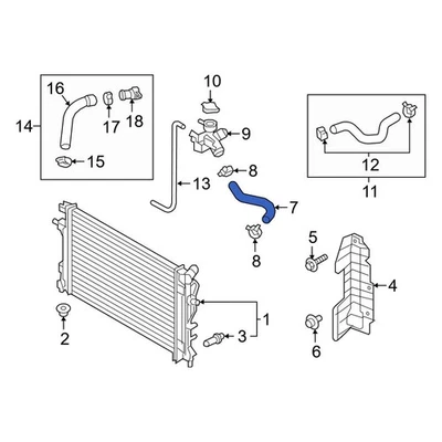 For Hyundai Elantra GT 2018-2020 Hyundai 25411F2100 Upper Radiator Coolant Hose - Image 1 of 2