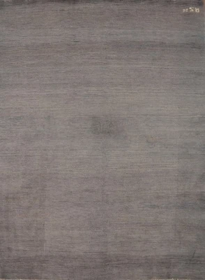 Gray Modern Wool Oriental Rug 5x7 Contemporary Hand-knotted Solid - Image 1 of 4