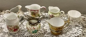 Vtg Lot of 6 Small Pitchers Creamers & 1 Cup Inc Nippon, Germany, Belle Epoque - Picture 1 of 14