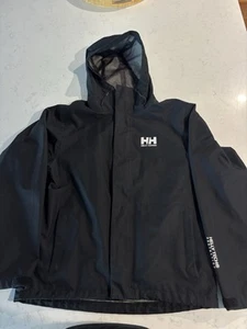 Helly Hansen Seven J Rain Jacket Men's Size S Black Windbreaker Coat HellyTech - Picture 1 of 17