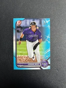 2022 Bowman Draft #BD-34 Jordan Beck 1st Skyblue Paper Base 379/499 BJSJ - Picture 1 of 4