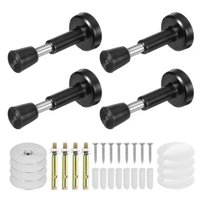 Türstopper, 4 Stück, 10,4 cm, Edelstahl-Türstopper für die Wand (schwarz) - Bild 1 von 4