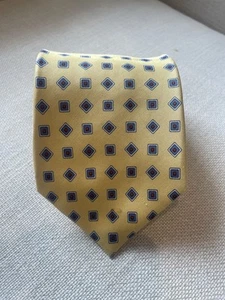 Vintage Brooks Brothers Yellow Square Geometric Silk Tie Made In USA 3.5” - Picture 1 of 6