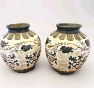 Pair of 8” Exquisite Antique Reproduction, Chinese Vases - Picture 1 of 5
