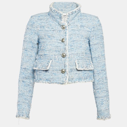 Chanel blusa blu giacca manica lunga S