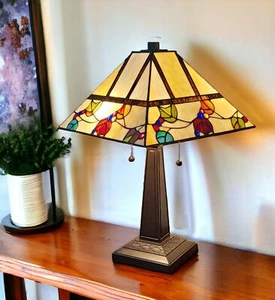 22" Dark Brown Metal Two Light Candlestick Table Lamp With White Shade - Picture 1 of 9