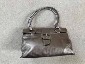 DONALD J PLINER GREY LEATHER UNDERARM HANDBAG TOP HANDLE BAG ZZ - Picture 1 of 10