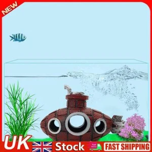 Aquarium Submarine Ornament Fish Hideaway Fish Tank Accessories (Wine Red) - Picture 1 of 9