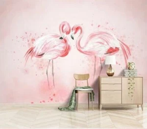 3D Flamingo O4989 Wallpaper Wall Mural Removable Self-adhesive Sticker Kids Amy - Picture 1 of 11