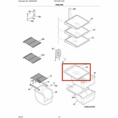 Cubierta superior para Frigidaire FFHS2611PFBA FFSS2615TE0 FFSS2614QS0 NUEVA Foto 1 de 4