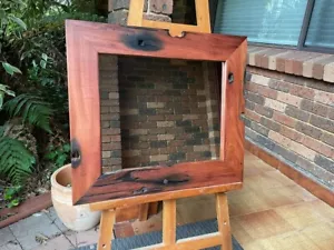 Wall Mirror Recycled Railway Sleeper Australian Hardwood Frame 63x56cm - Picture 1 of 5