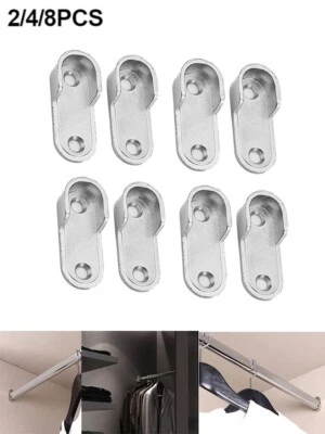 Schrankhalterungen Kleiderstangenhalter Zuhause Garderobe Silber Stange&B??gel - Bild 1 von 4