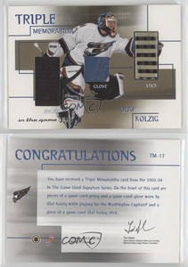 2003 In the Game-Used Signature Series Triple Memorabilia Gold /10 Olaf Kolzig