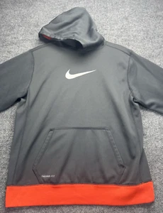 Nike Therma-Fit Gray Orange Pullover Hoodie Youth Size XL Athletic - Picture 1 of 9