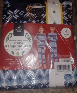 Kid's NEW Member's Mark Unisex Kid's 2-Piece Family Holiday Pajama Set Size 4 - Picture 1 of 7