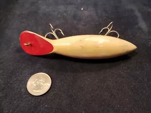 Rush Tango Vtg 5.25 Inch Wooden Fishing Lure, White & Red - Picture 1 of 7