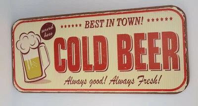 XXL Panneau Métallique Froid Bière Best En Ville Décoration Pour Ausschank BAR - Photo 1/4