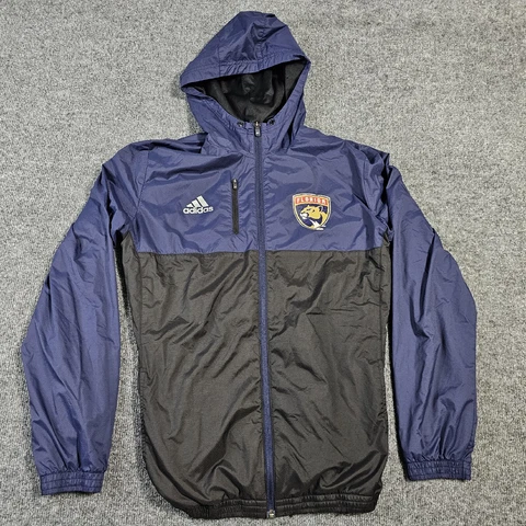 Adidas Florida Panthers Jacket Mens Medium Navy Black Full Zip Lined NHL Cover