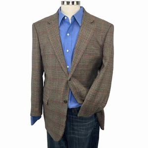 Giacca TravelSmith 100% lana blazer uomo 40R marrone pied de poule *effettivo 42R - Foto 1 di 21