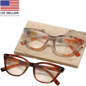 Juego de 2 gafas de lectura para mujer ojo de gato borde completo fuerza +3,50 nuevas - Imagen 1 de 3