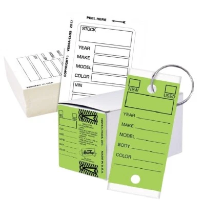 Versa-Tags 250 etiquetas clave PLUS 100 Kleer-Bak ventana stock pegatina blanco-verde lima Foto 1 de 4