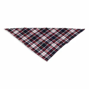 Collare per cani nero bianco marrone a quadretti - foulard cotone collare per cani hu - Foto 1 di 3