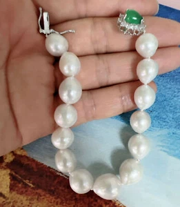 Classic 10-11mm South Sea Baroque White Pearl Bracelet7.5-8" - Picture 1 of 11