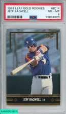 1991 LEAF GOLD ROOKIES JEFF BAGWELL #BC14 RC HOUSTON ASTROS HOF PSA 8 NM-MT