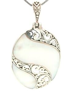 Video Samuel B Behnam BJC Natural Mother Of Pearl 925 Sterling Silver Necklace