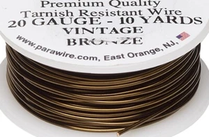 Wire, 10 Yard Tarnish Resistant Vintage Bronze 20 Gauge Round Wrapping Wire - Picture 1 of 2