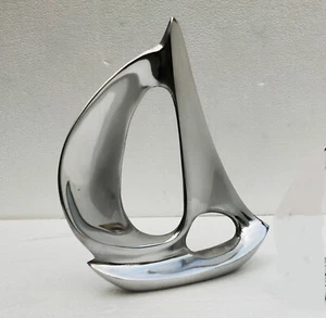 metal sailing boat figurine table top ship decoration sculpture - Picture 1 of 8