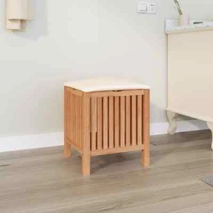 Bathroom Stool 40.5x40x52 Solid Wood Walnut F4V8 - Picture 1 of 8