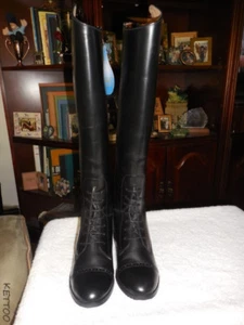 NIB OVATION FINALIST All Leather Black Ladies Field Boots PULL ON Size 6.5 Slim - Picture 1 of 10