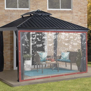 8*10ft PVC Brown transparent tarpaulin for rainproof dustproof and sunproof - Picture 1 of 14