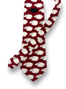 Designs By A Rodgers Men's Black Sheep Neck Tie Maroon Red Stripe Funny Family - Picture 1 of 9