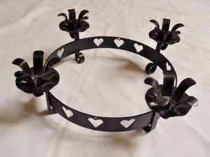 Adventskranz Metall schwarz Kerzenhalter Kerzenkranz Weihnachten Advent - Bild 1 von 3
