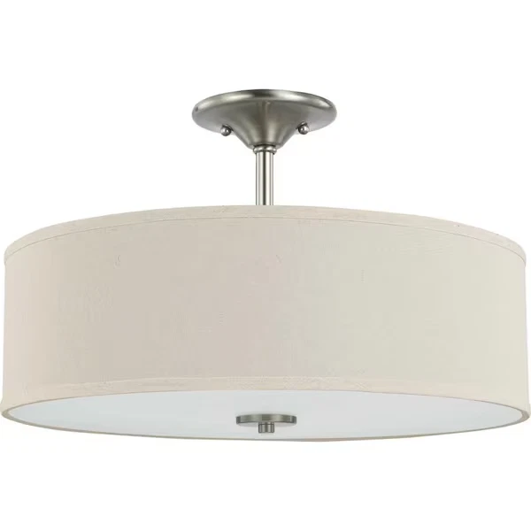 Progress Lighting P350168-009 Brushed Nickle Three Light 18" Semi Flush Mount Foto 1 de 1