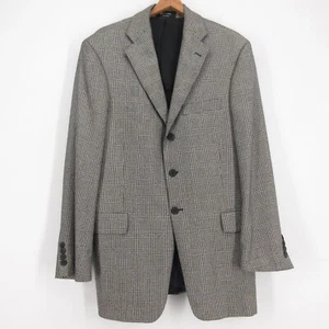 John W Nordstrom 100% Cashmere Loro Piana Sport Coat Blazer Sz 40R Gray Plaid - Picture 1 of 8