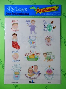 Baby's First Year Milestones Stickers 2 Sheet Pack NRN Designs - Picture 1 of 4