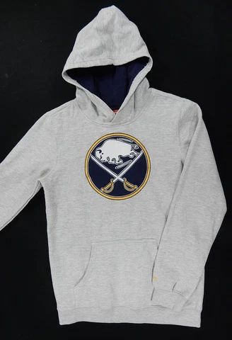 Buffalo Sabres Face Off Collection Hockey Hoodie Sweatshirt (Youth XL) Gray Cover