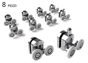 Rulli Rotelle Ruote di Ricambio Box Doccia Cuscinetti Porta Scorrevole 8 PEZZI - Imagen 1 de 9