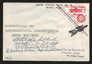 1936 US-MEXICO EXPERIMENTAL wingless flight - Rocket 2 - EZ 10C2 - Picture 1 of 2