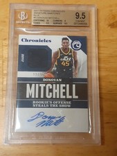 17 Donovan Mitchell Panini Chronicles Signature Swatches AUTO RC #d/99 BGS 9.5