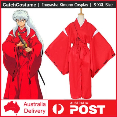 Inuyasha: A Feudal Fairy Tale Inuyasha Kimono Cloth Cosplay Halloween Costume - Image 1 of 4