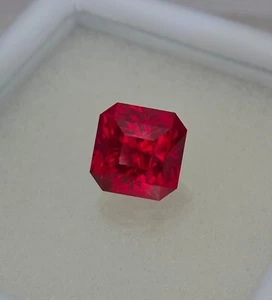 Certified Natural 4.20 Ct Flawless Mozambique Red Ruby Asscher Loose Gemstone - Picture 1 of 8