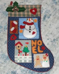 WEIHNACHTEN XMAS HOLIDAY STRUMPF - PATCHWORK - 100% BAUMWOLLE BEZUG - Bild 1 von 4