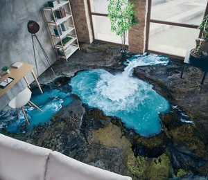 3D Blue River 53RAI14 Floor WallPaper Murals Wall Print Decal AJ WALL Fay - Picture 1 of 6