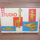 DDR Holzbaukasten 1960 VERO Studio Konstruktion Spielzeug Baukasten Holzklötzer2