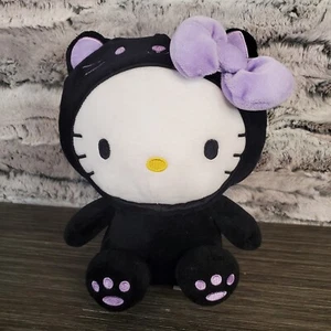 Sanrio Halloween Hello Kitty And Friends Kitty peluche 8" nero viola fiocco usato in ottime condizioni - Foto 1 di 7