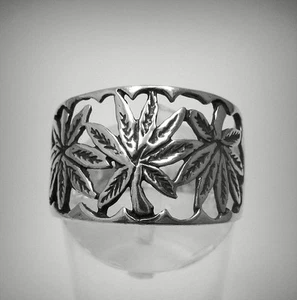 Genuine Sterling Silver Ring Solid 925 Cannabis Perfect Quality Empress R001242 - Picture 1 of 5
